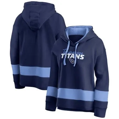 New - NFL Tennessee Titans Women's Halftime Adjustment Long Sleeve Fleece Hooded Sweatshirt - L