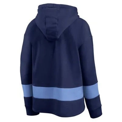 New - NFL Tennessee Titans Women's Halftime Adjustment Long Sleeve Fleece Hooded Sweatshirt - L