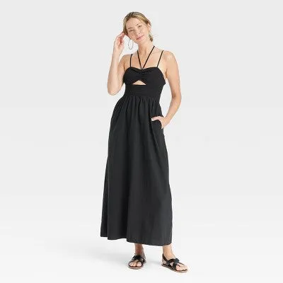 New - Universal Thread Women's Smocked Cut-Out Maxi Dress Casual Sundress