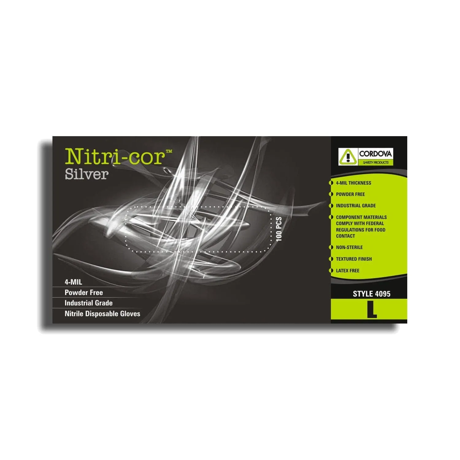 Nitri-cor Silver 4-mil Powder Free Nitrile Gloves