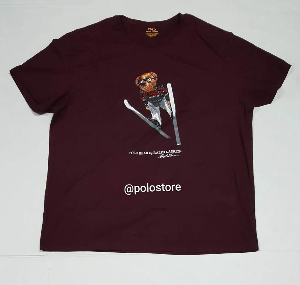 Nwt Polo Big & Tall Burgundy Ski Teddy Bear Tee