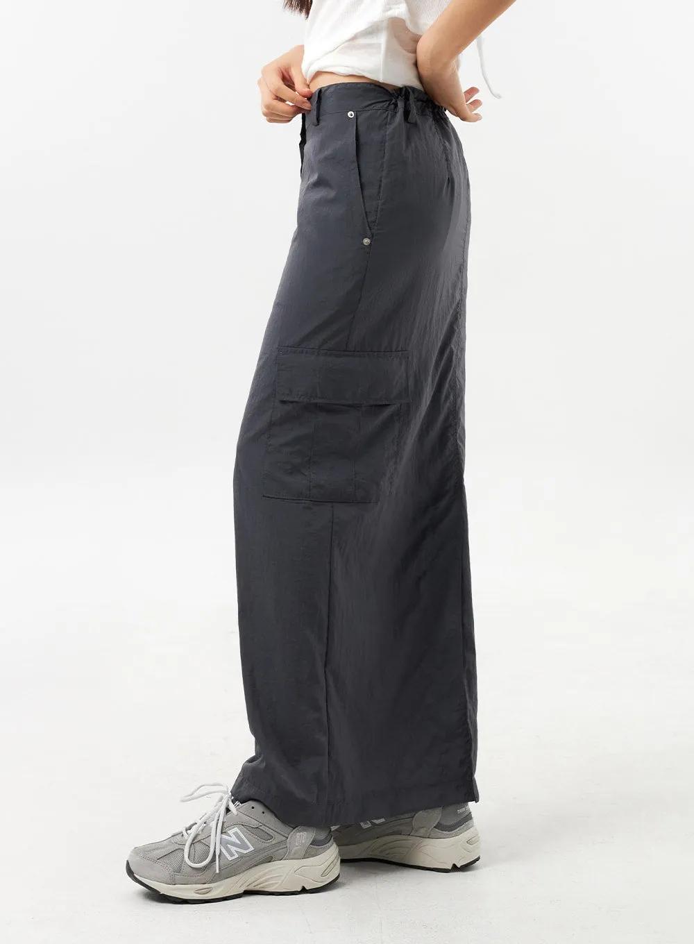 Nylon Cargo Maxi Skirt CU308