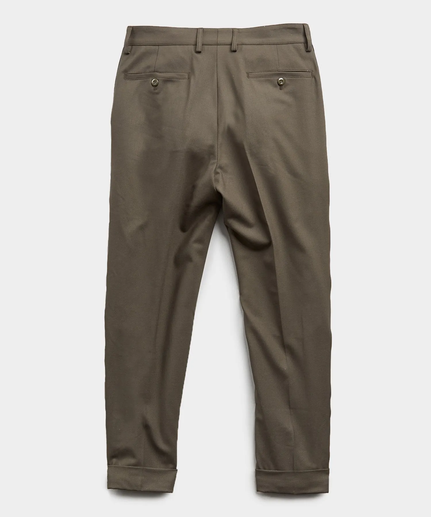 Olive Pintuck Trouser with Black Side Stripe