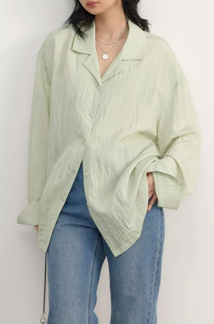 Oversized Crimped Button Shirt