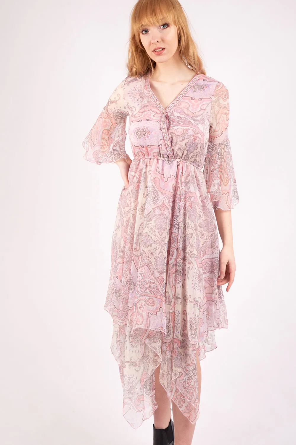 Paisley Print Floaty Maxi Frill Dress