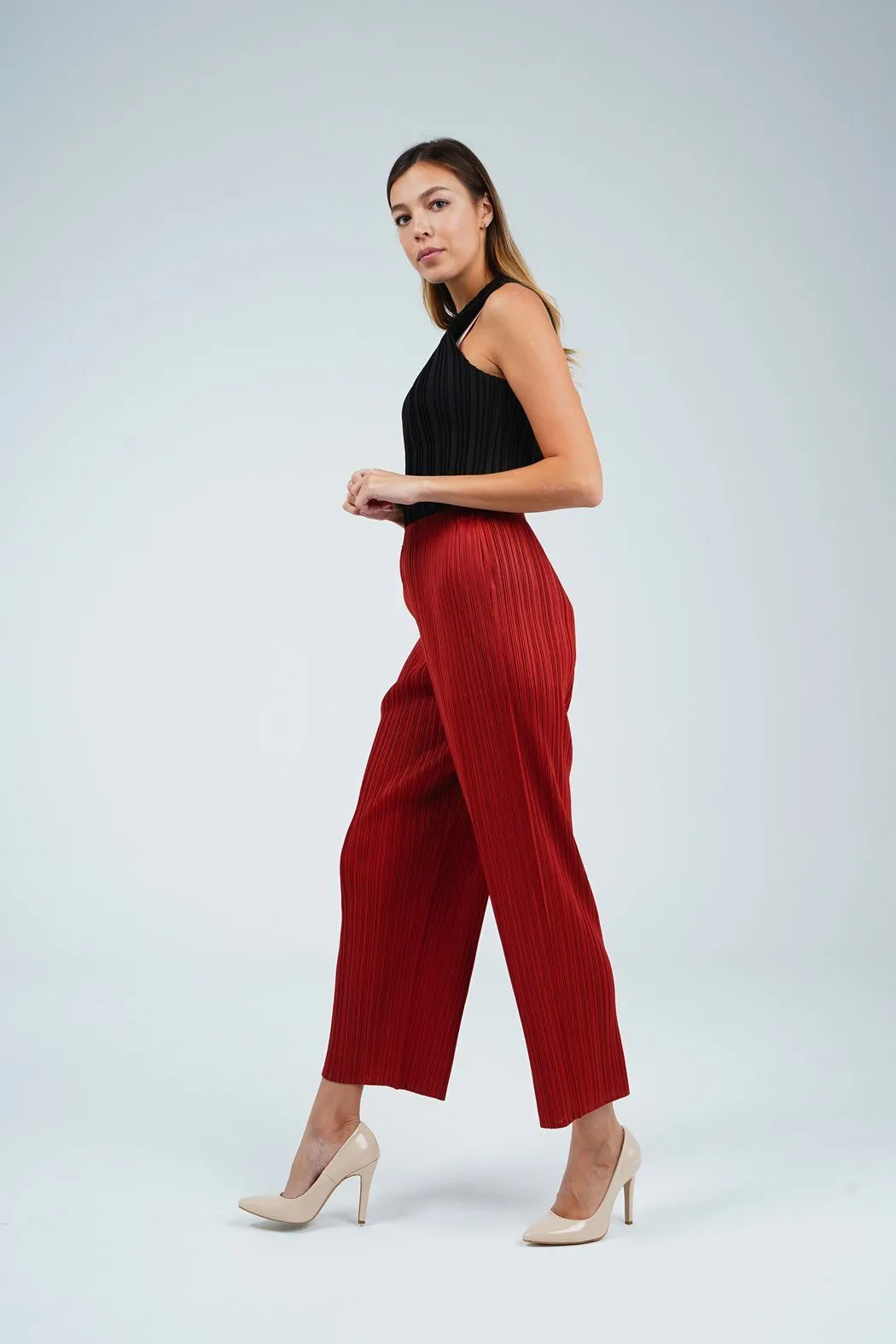 Pella Pleated Straight Cut Pants