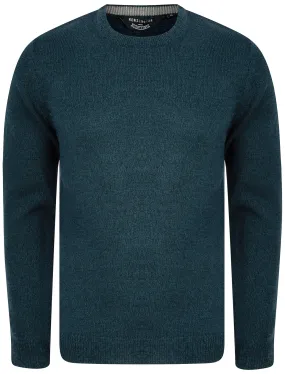 Pendleton Marled Crew Neck Jumper In Blue Twist - Kensington Eastside