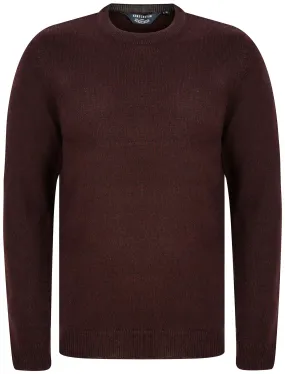 Pendleton Marled Crew Neck Jumper In Burgundy / Black Twist - Kensington Eastside