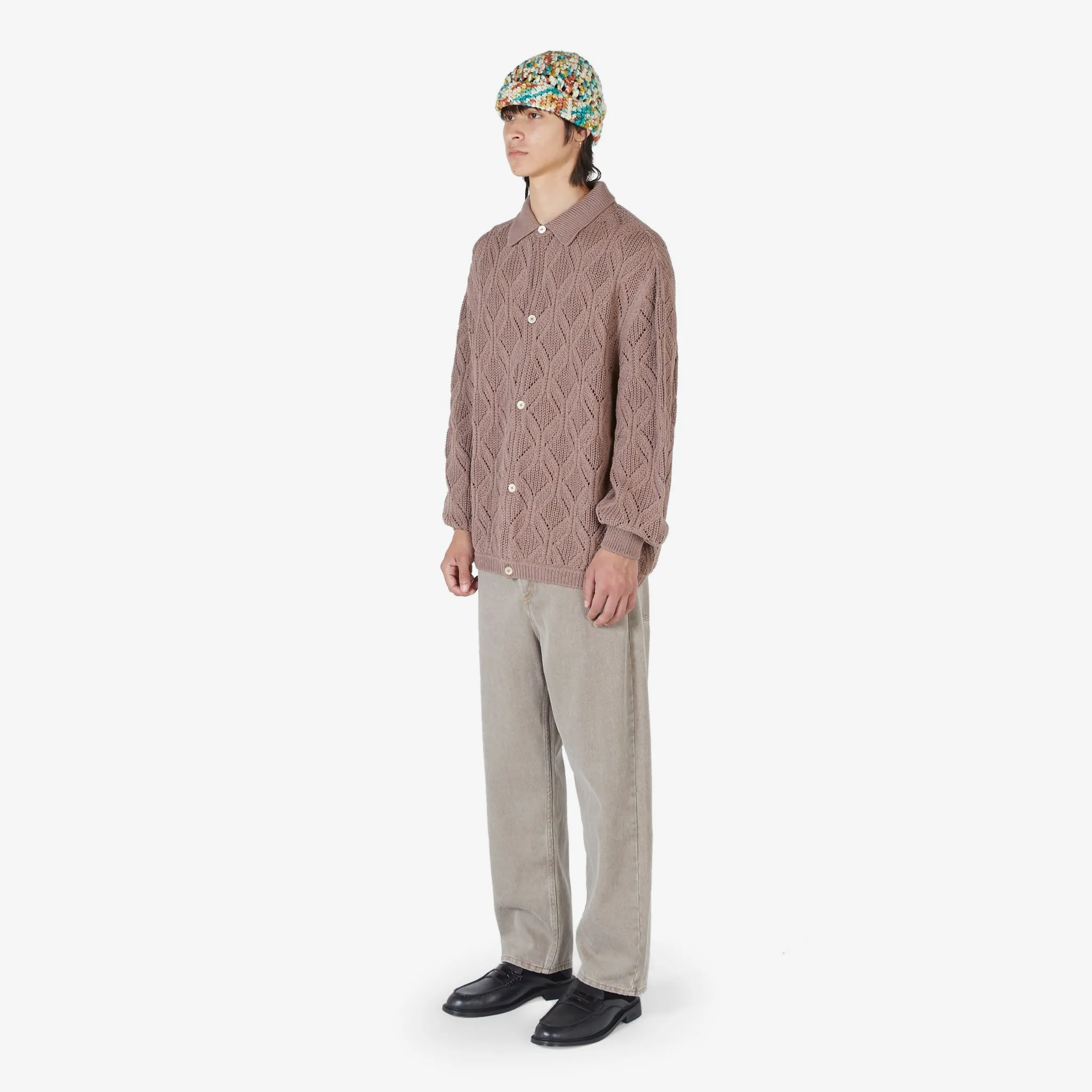 Per Knit Polo Jacket Coffee