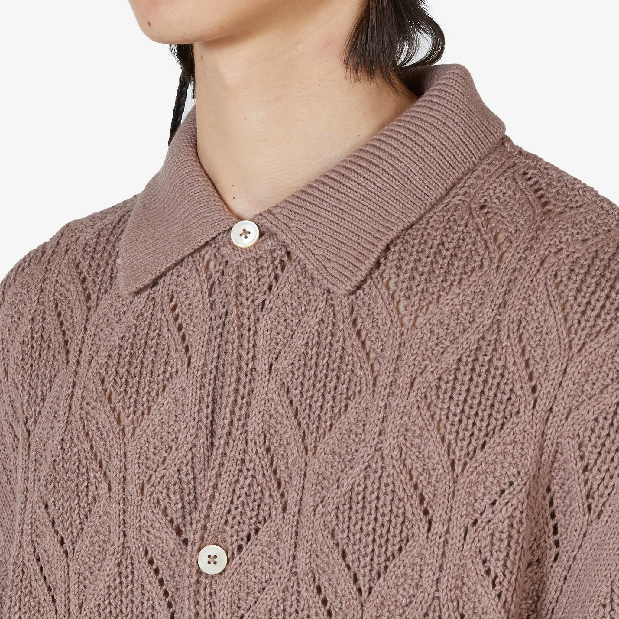 Per Knit Polo Jacket Coffee