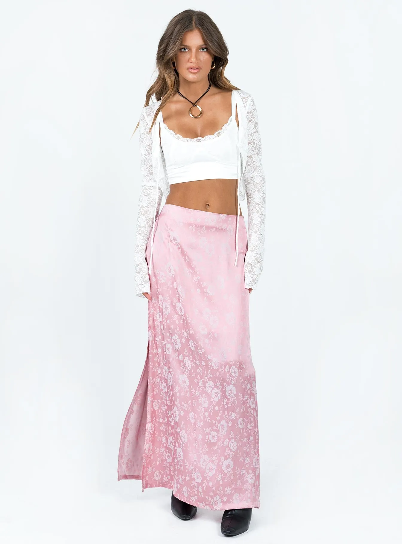 Perfect Places Maxi Skirt Pink