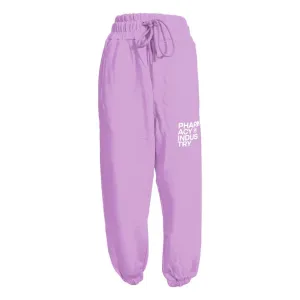 Pharmacy Industry Chic Purple Cotton Sweatpants with Logo