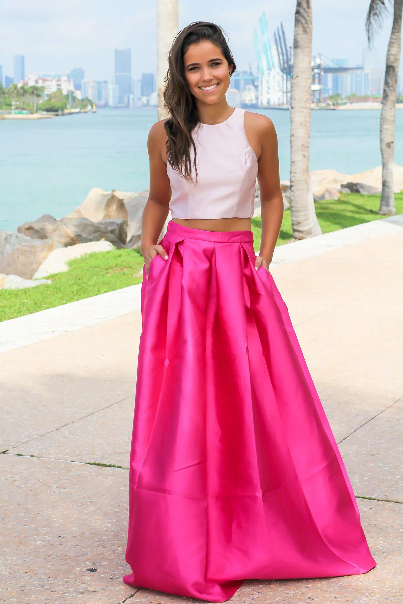 Pink and Magenta Two Piece Set