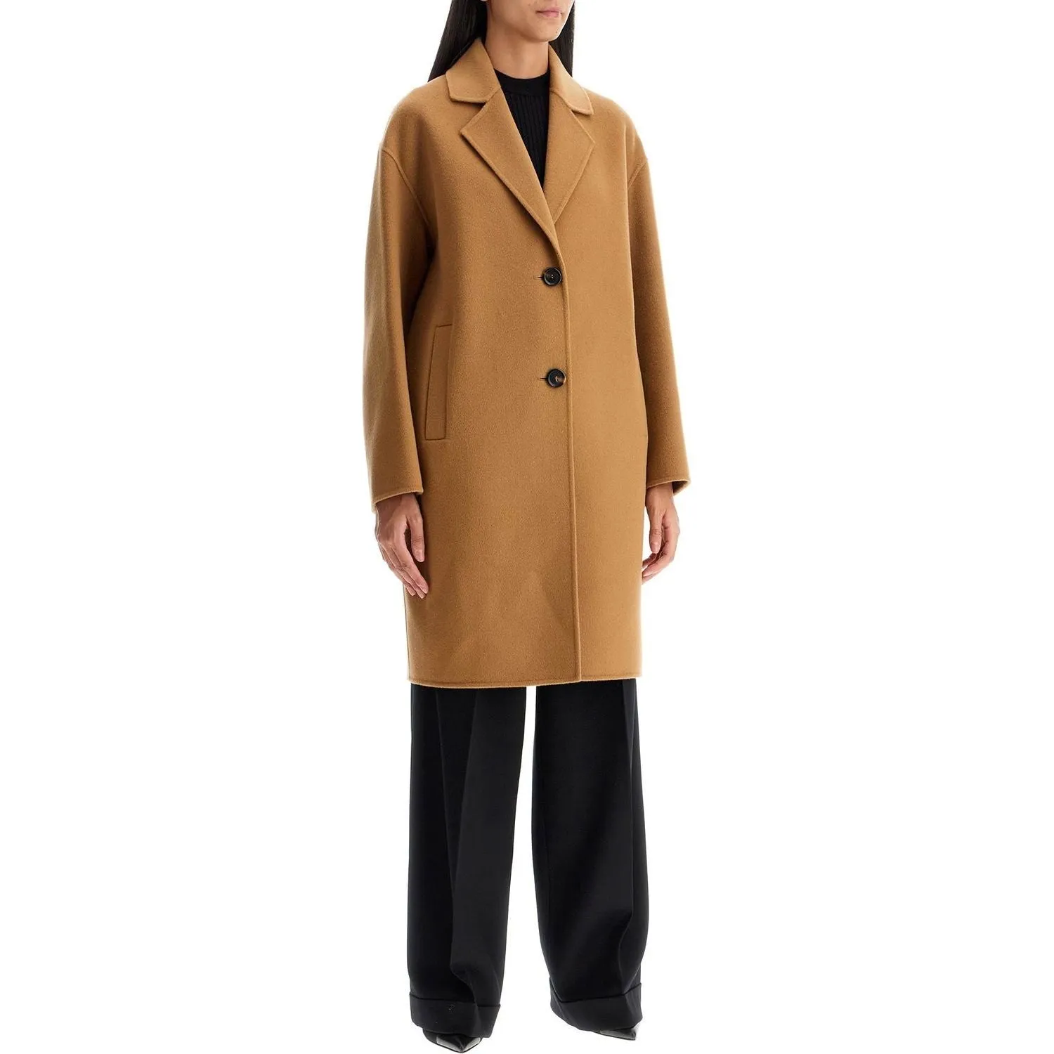 Pinko double wool coat with screwdriver design