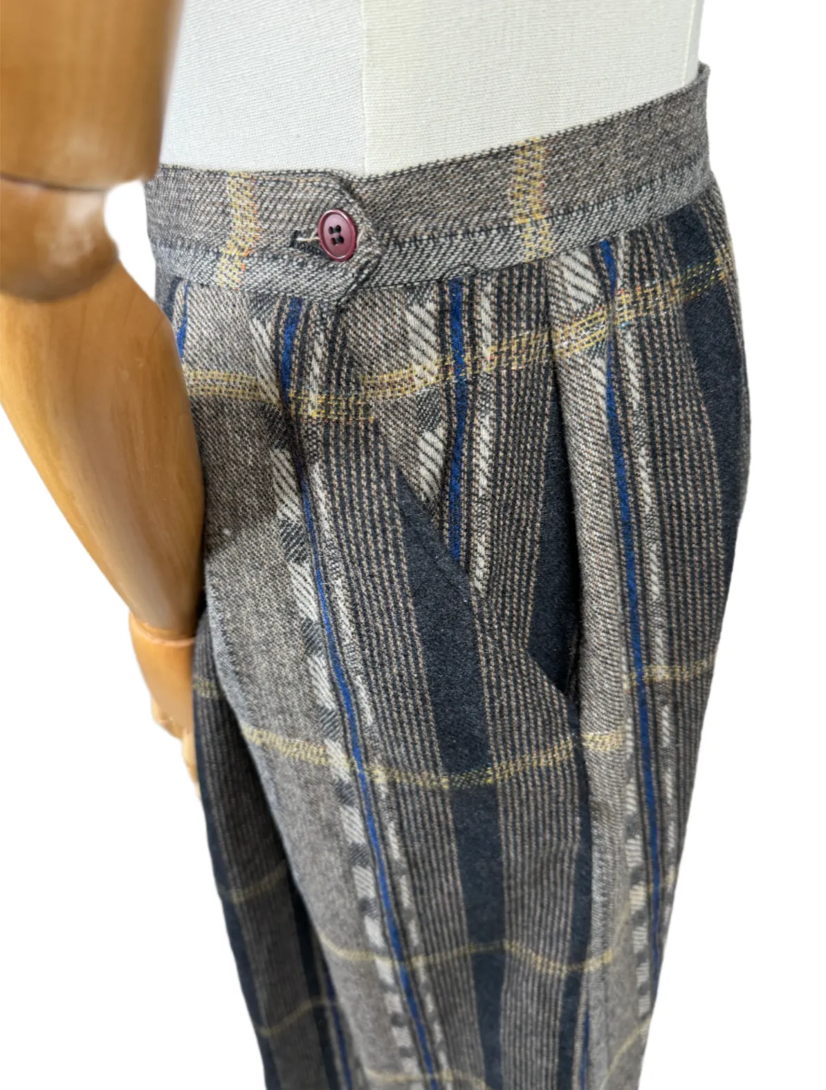 Plaid Wool Gaucho 1980s