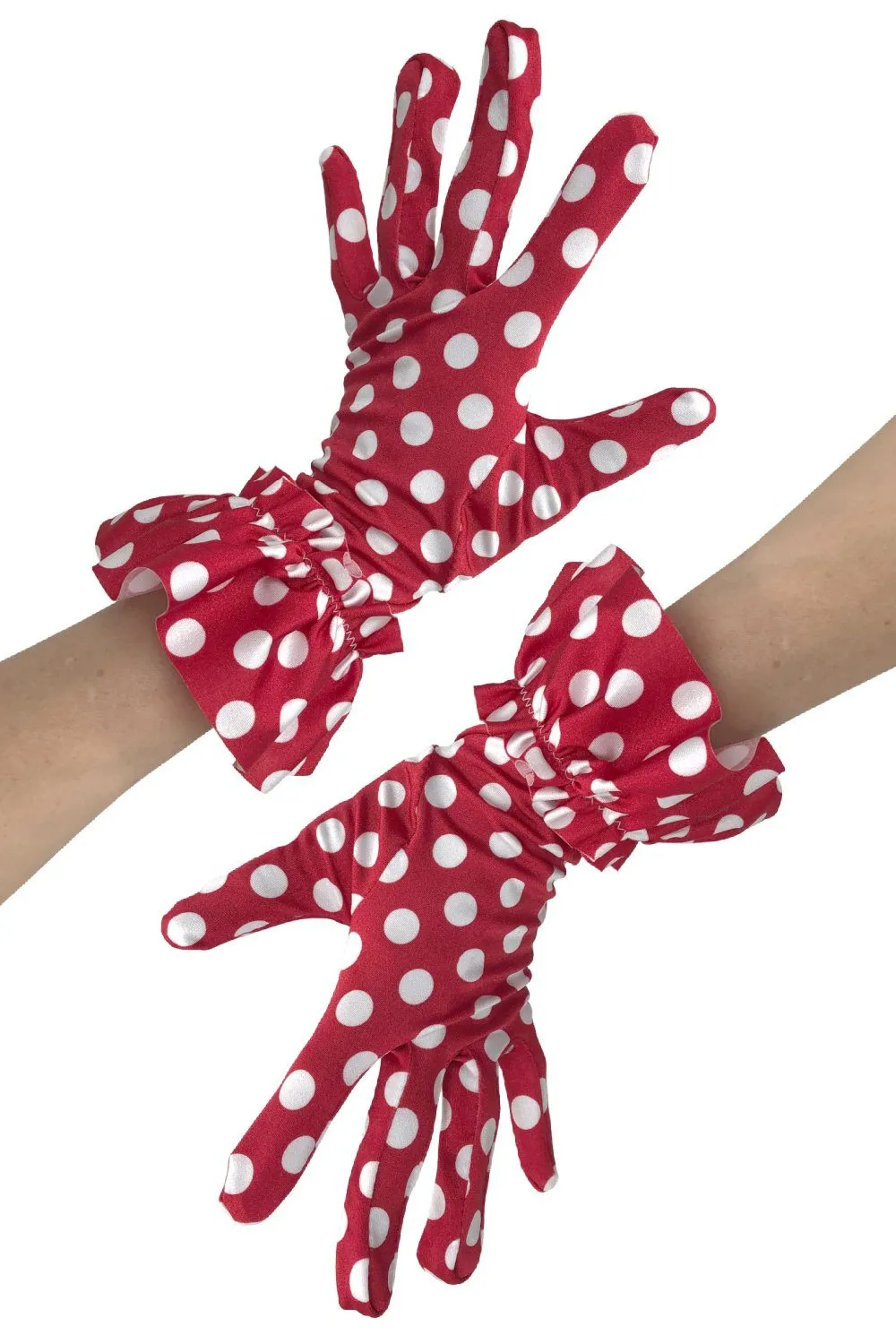 Polka Dot Devil Bonnet, Ruffle Gloves, and Bodycon Tank Dress Set