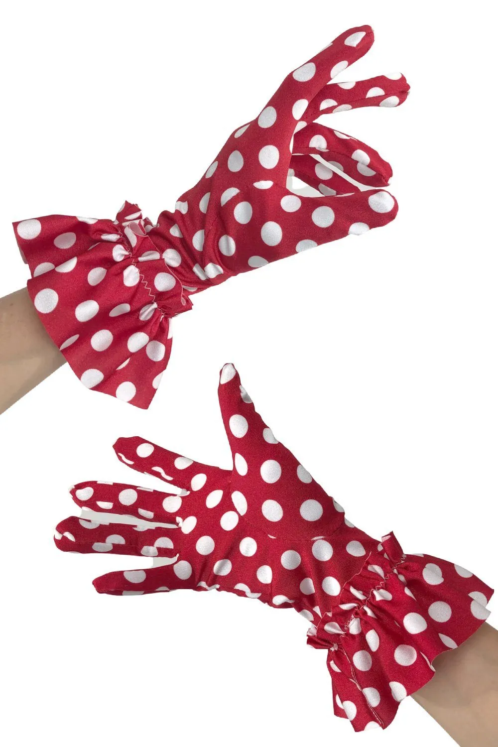 Polka Dot Devil Bonnet, Ruffle Gloves, and Bodycon Tank Dress Set