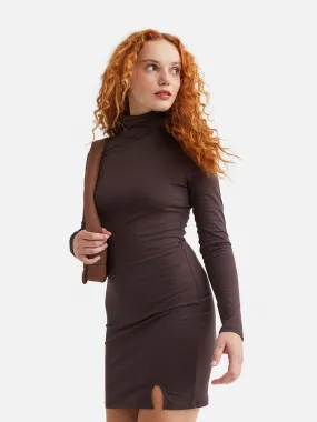 Polo-neck Body Dress