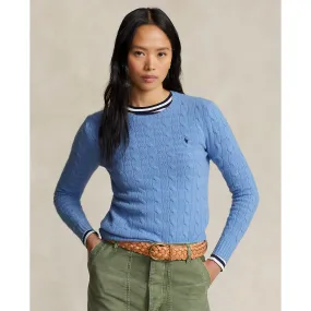 Polo Ralph Lauren - Julianna Cable Knit Crewneck Cashmere/Wool Sweater - New Litchfield Blue