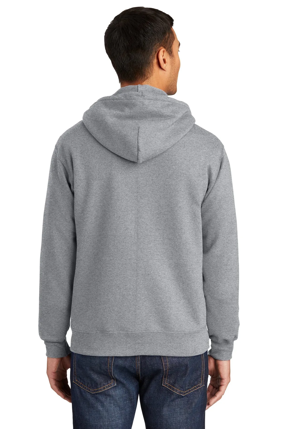 Port & Company Essential Fleece Custom Zip Hoodies, Athletic Heather