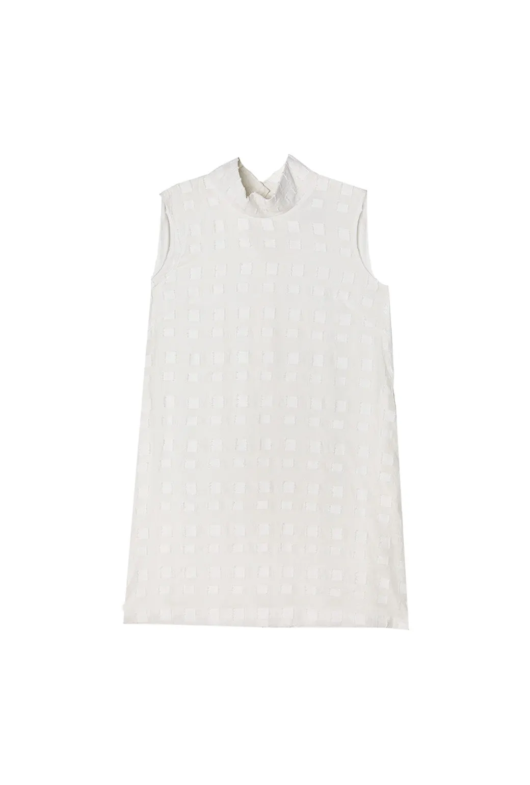 SAMPLE - Sleeveless Mod Dress - White Squares