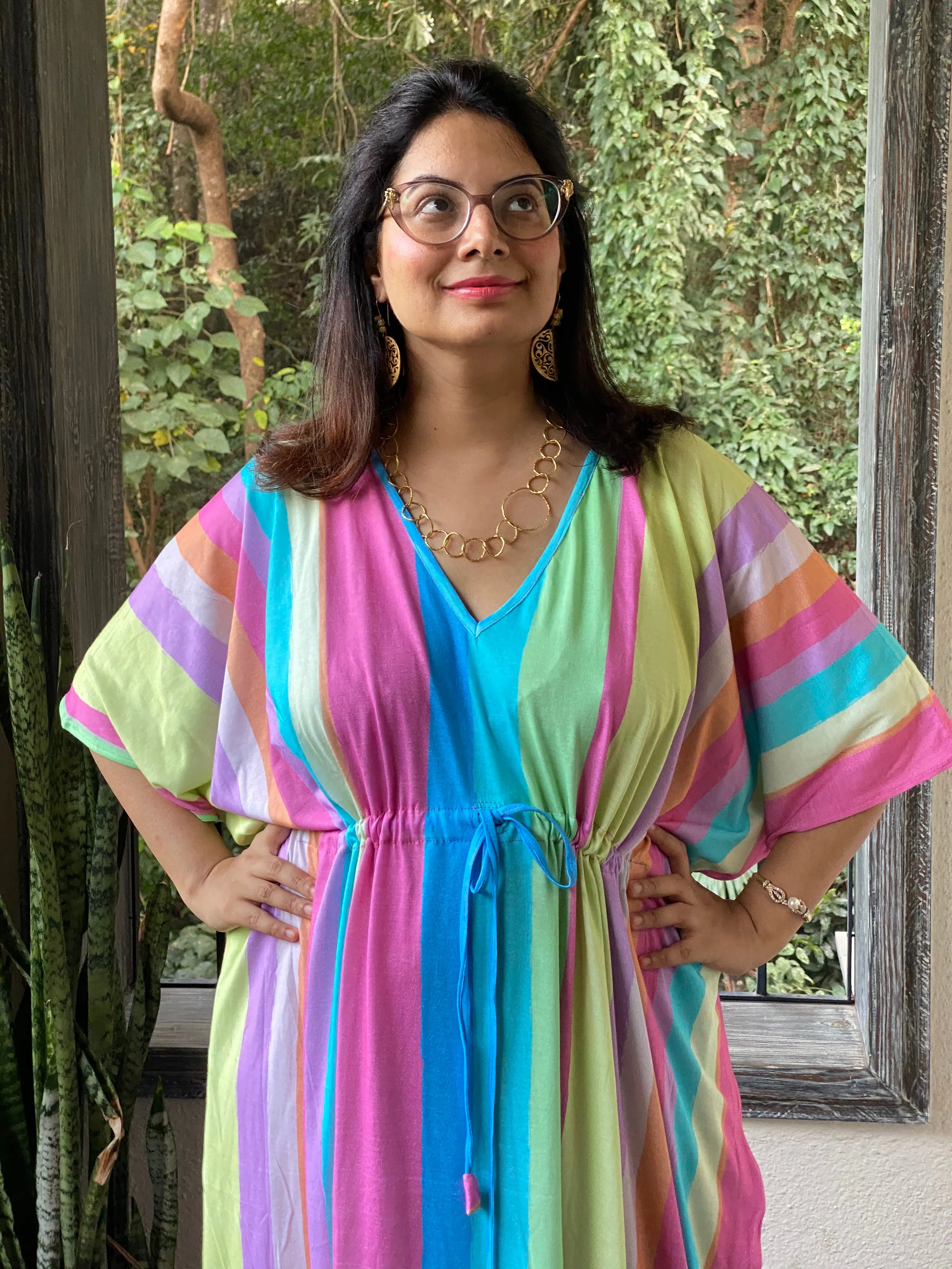 See my Stripes "Timeless" Style Kaftan | Soft Jersey Knit Organic Cotton | Perfect Loungewear House Dress