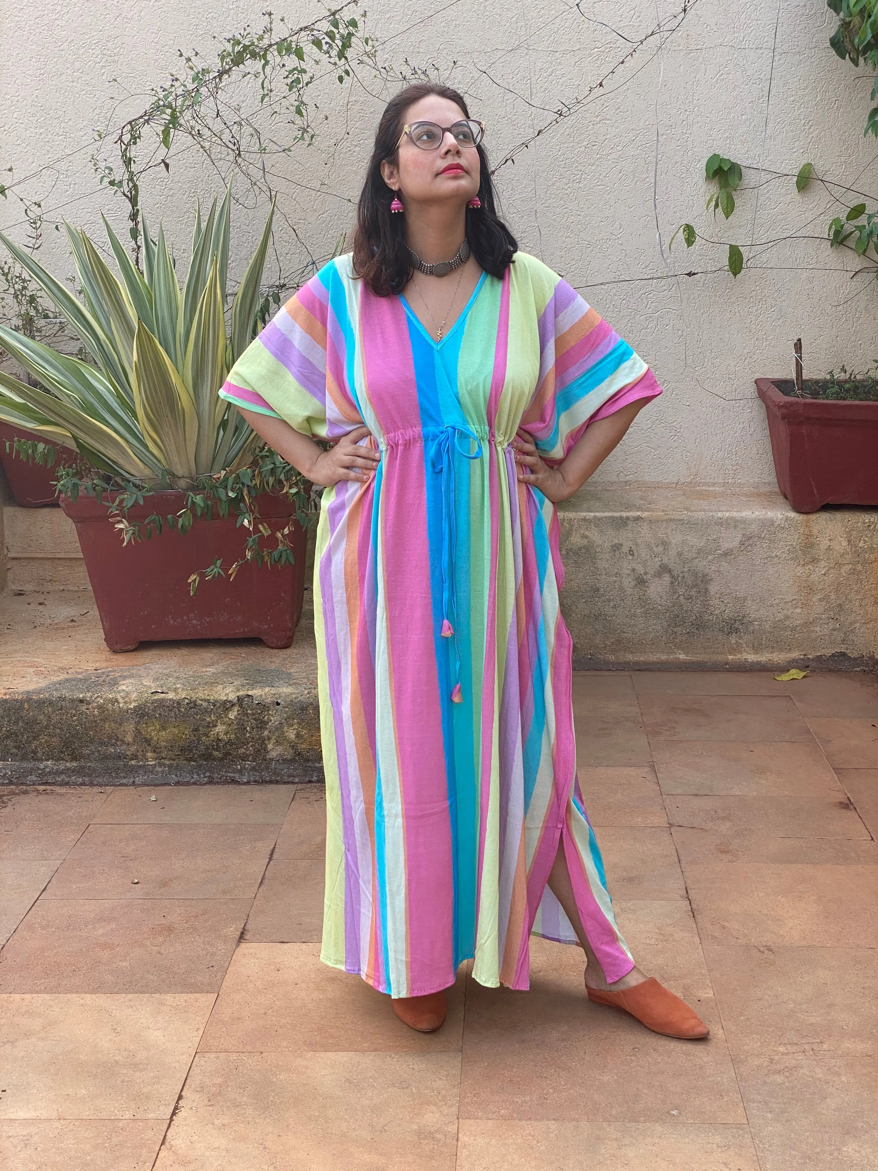 See my Stripes "Timeless" Style Kaftan | Soft Jersey Knit Organic Cotton | Perfect Loungewear House Dress