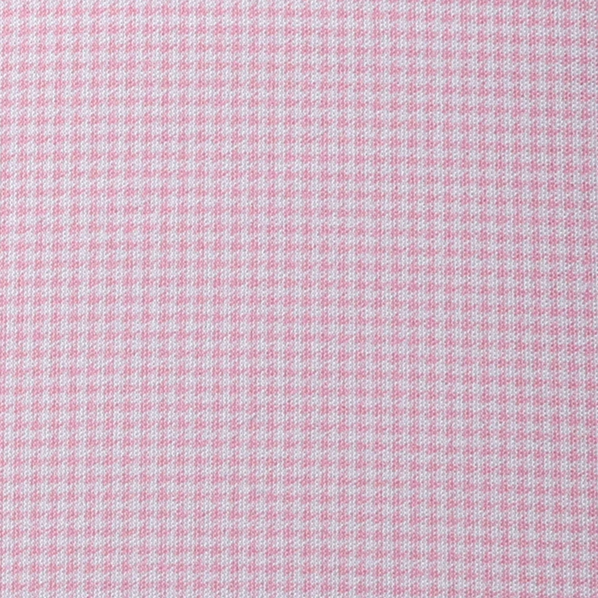 Semi-Spread Collar Polo Pink Houndstooth