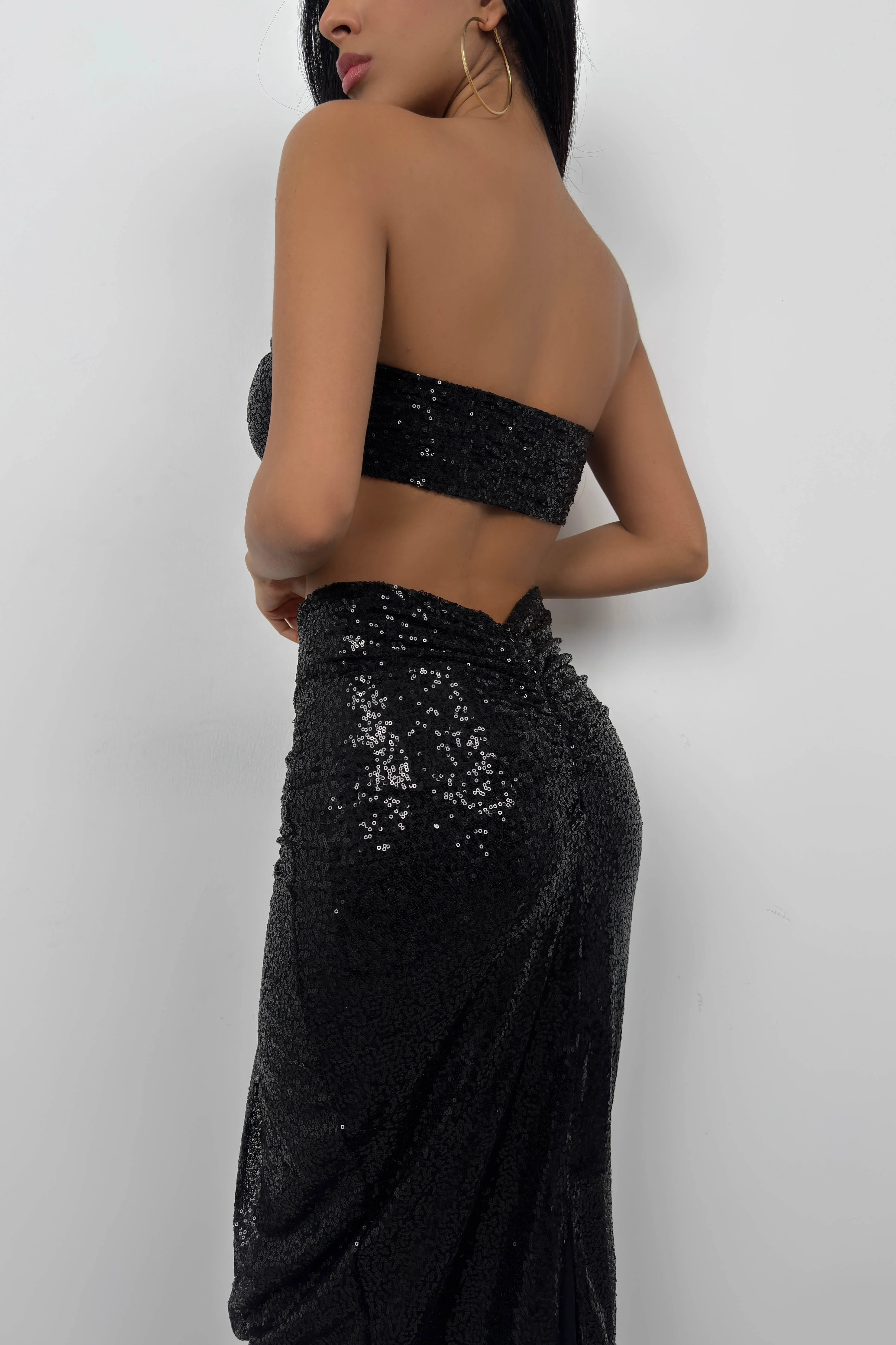 Sequin Set Bandeau-Top And Maxi Skirt