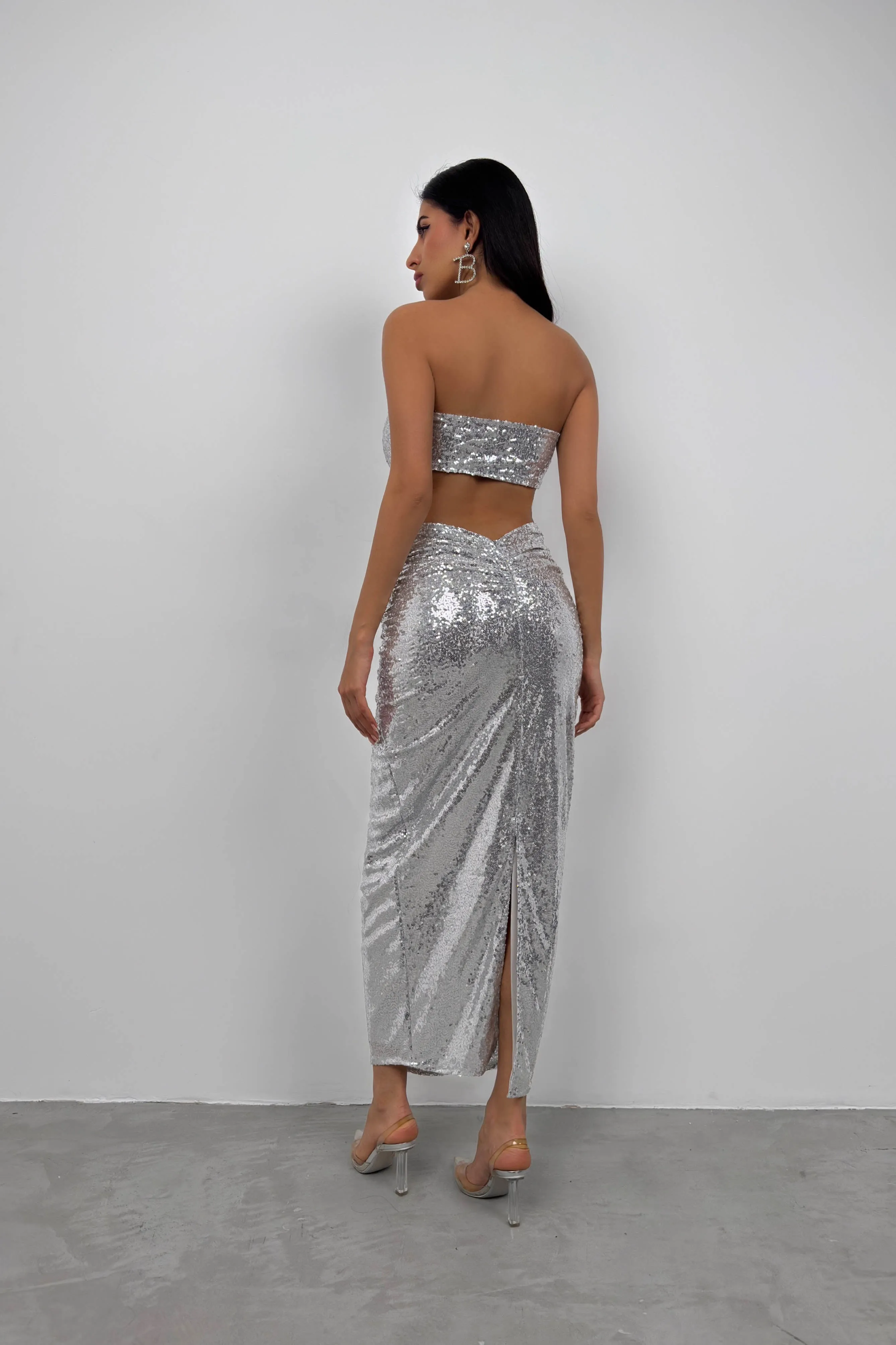 Sequin Set Bandeau-Top And Maxi Skirt