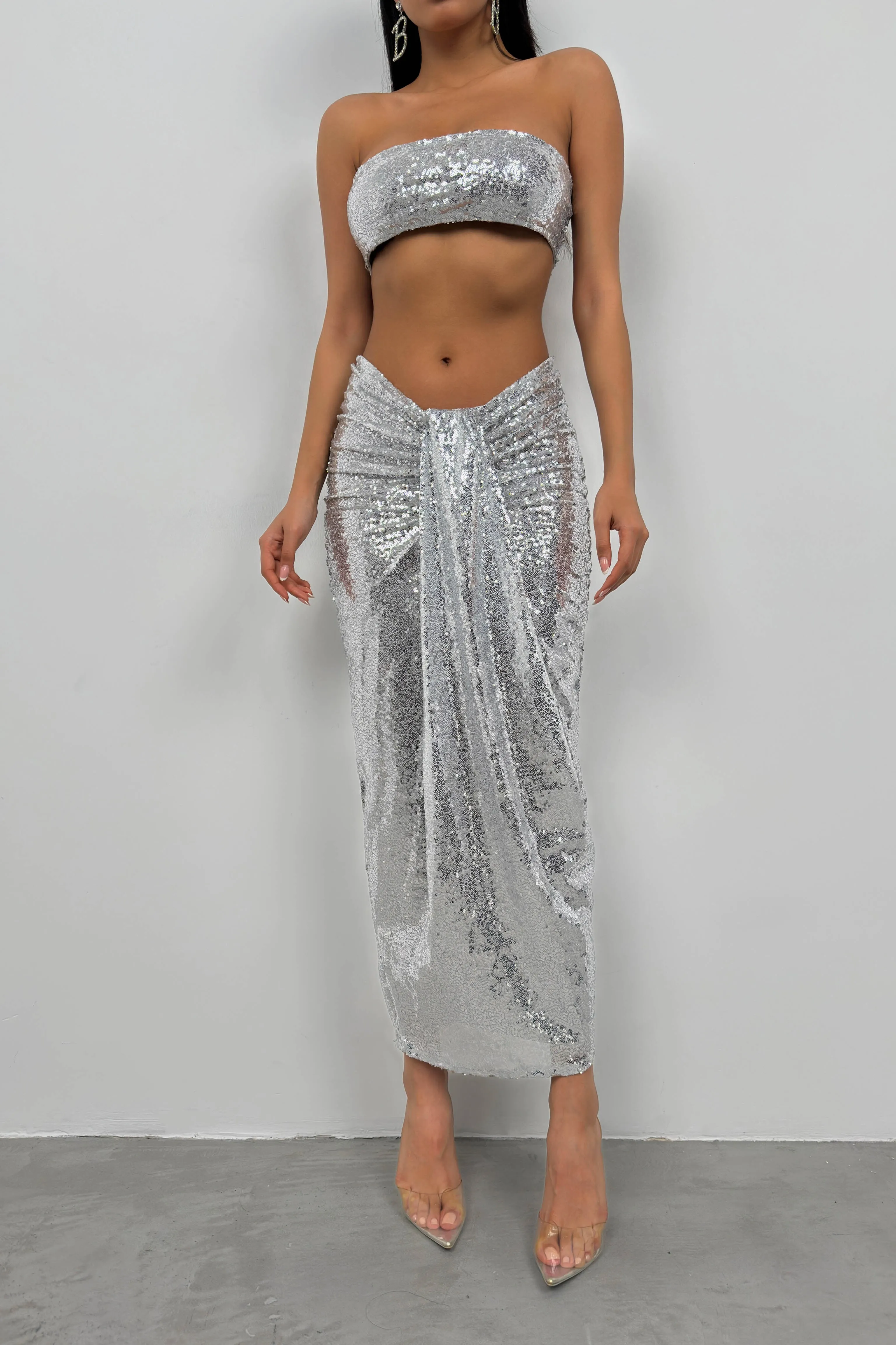 Sequin Set Bandeau-Top And Maxi Skirt