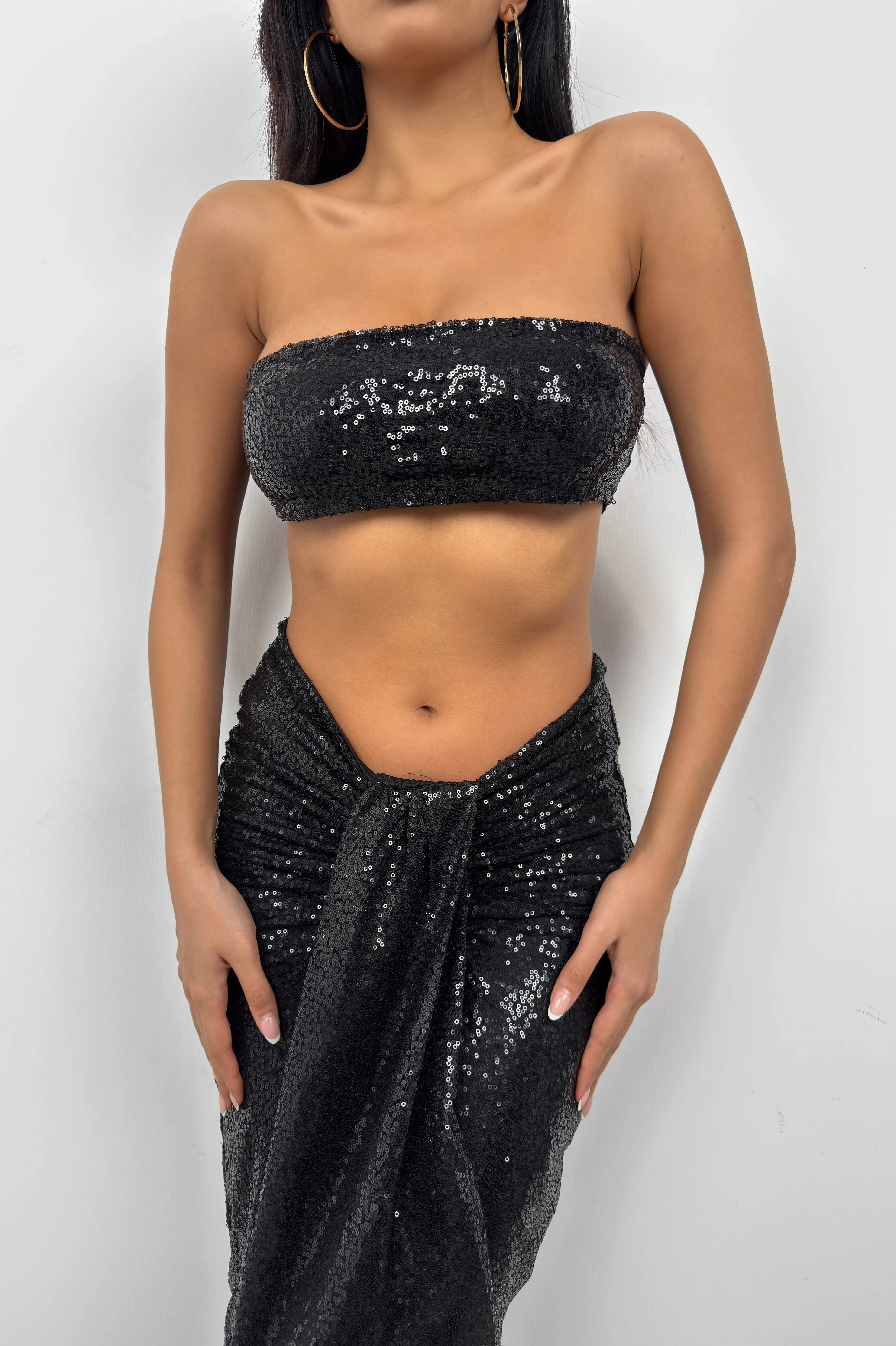 Sequin Set Bandeau-Top And Maxi Skirt