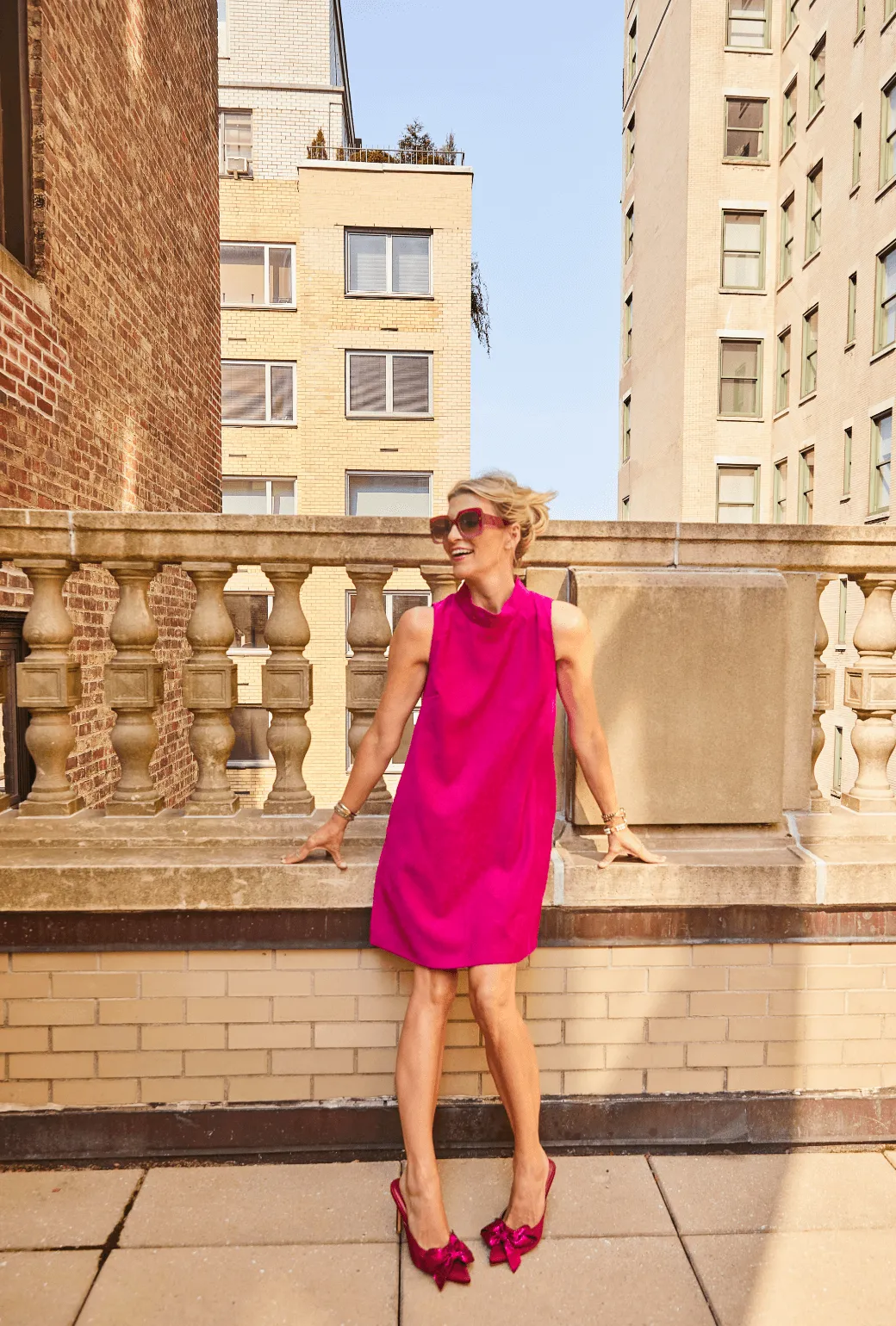 Sleeveless Mod Dress - Fuchsia