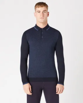 Slim Fit Merino Wool-Blend Long Sleeve Knitted Polo