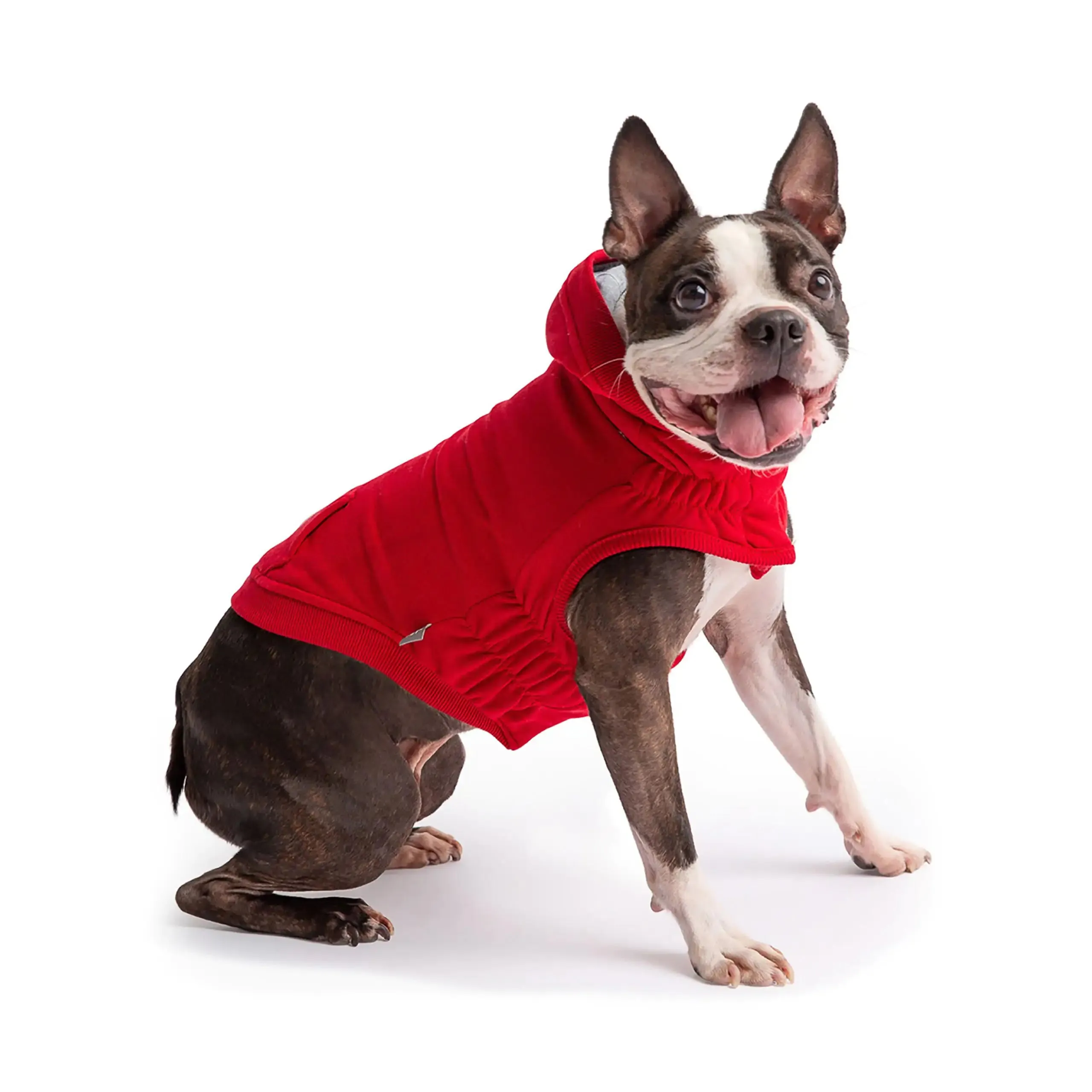 Soft Urban Dog Hoodie - Red. Fleece with Jersey-Lining.