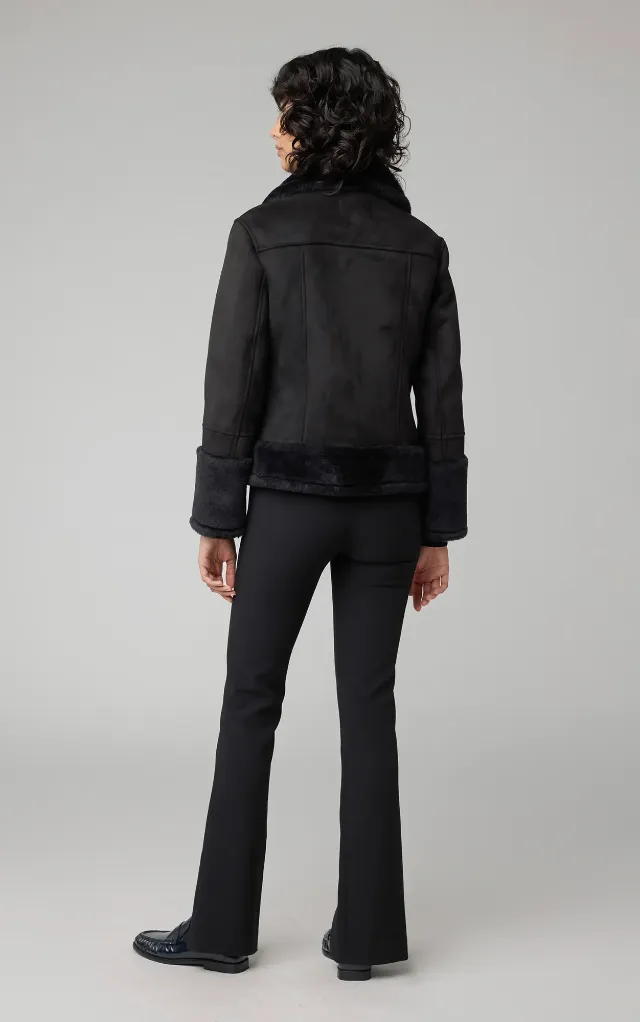 Soia & Kyo Phoebe Faux Sherpa Jacket in Black