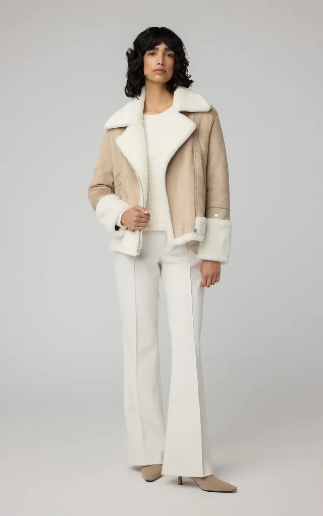 Soia & Kyo Phoebe Faux Sherpa Jacket in Hush