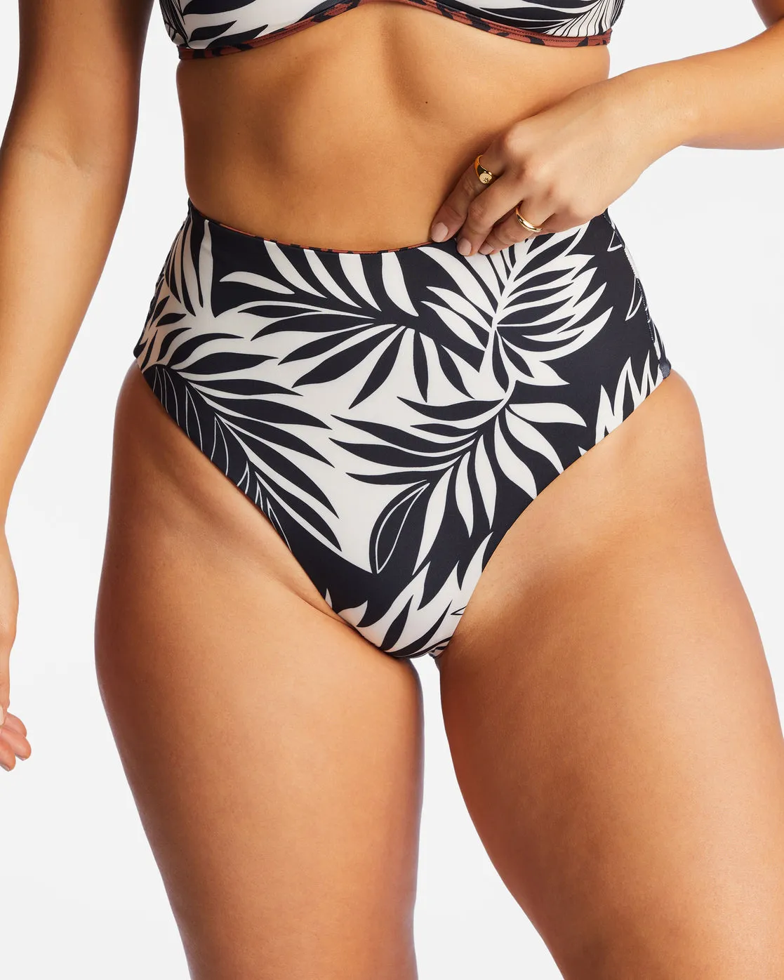 Spotted In Paradise Hi Retro Reversible High Leg Bikini Bottoms - Multi