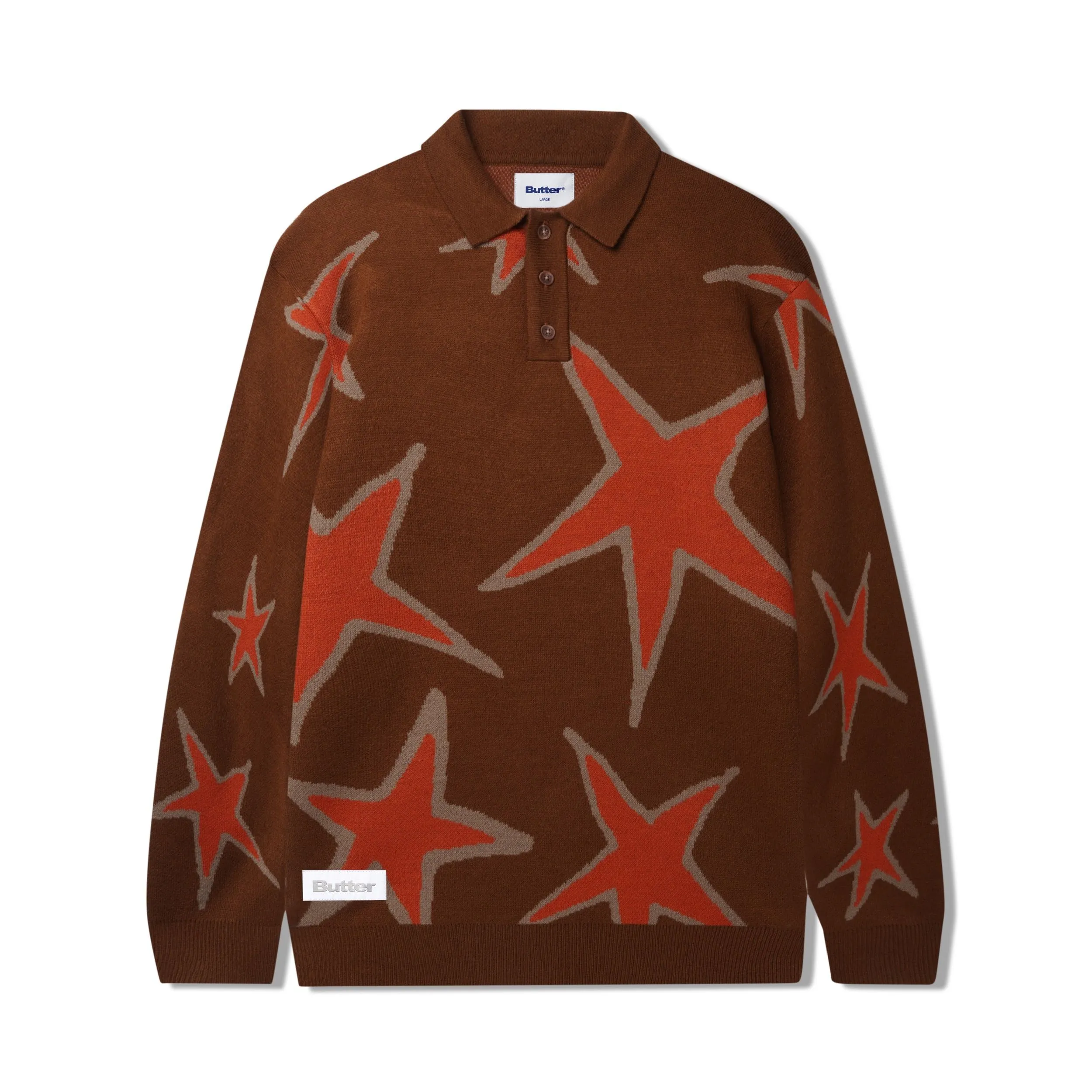 Star Polo Knit Sweater, Oak