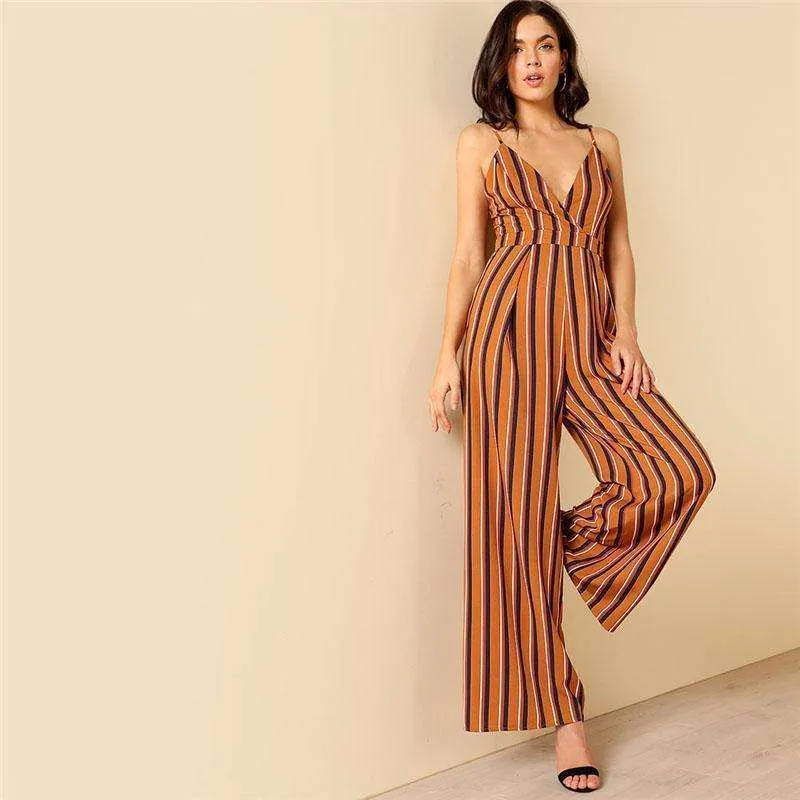 Striped Spaghetti Strap Travel Romper