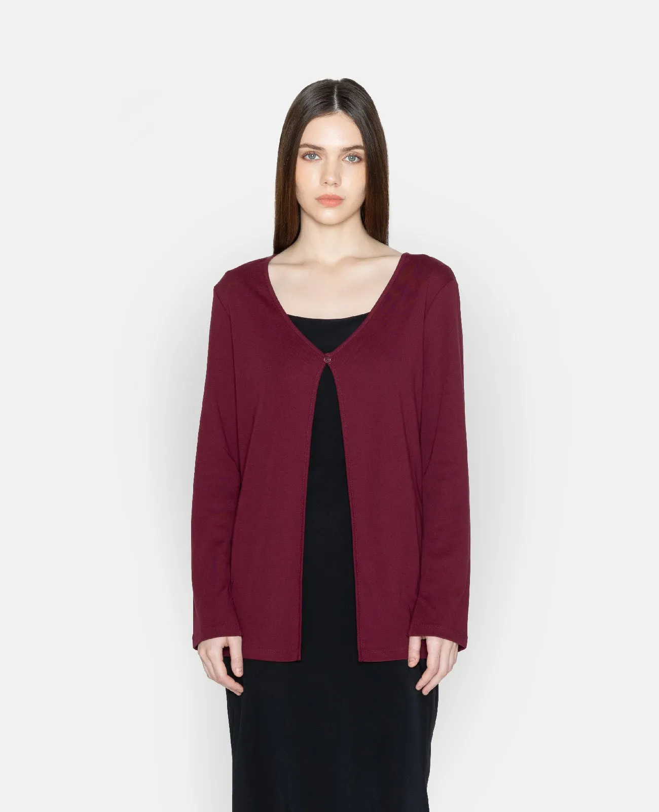 Supima Single Button Ribbed Cardigan