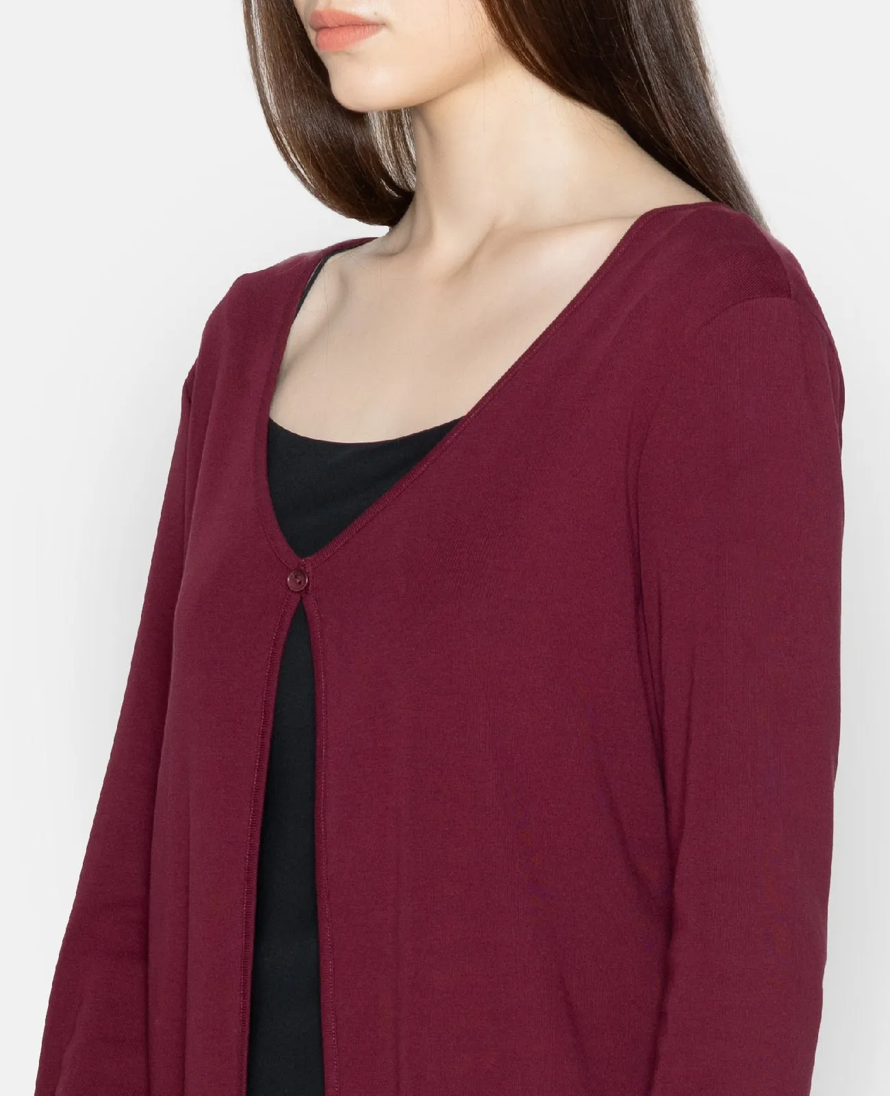 Supima Single Button Ribbed Cardigan