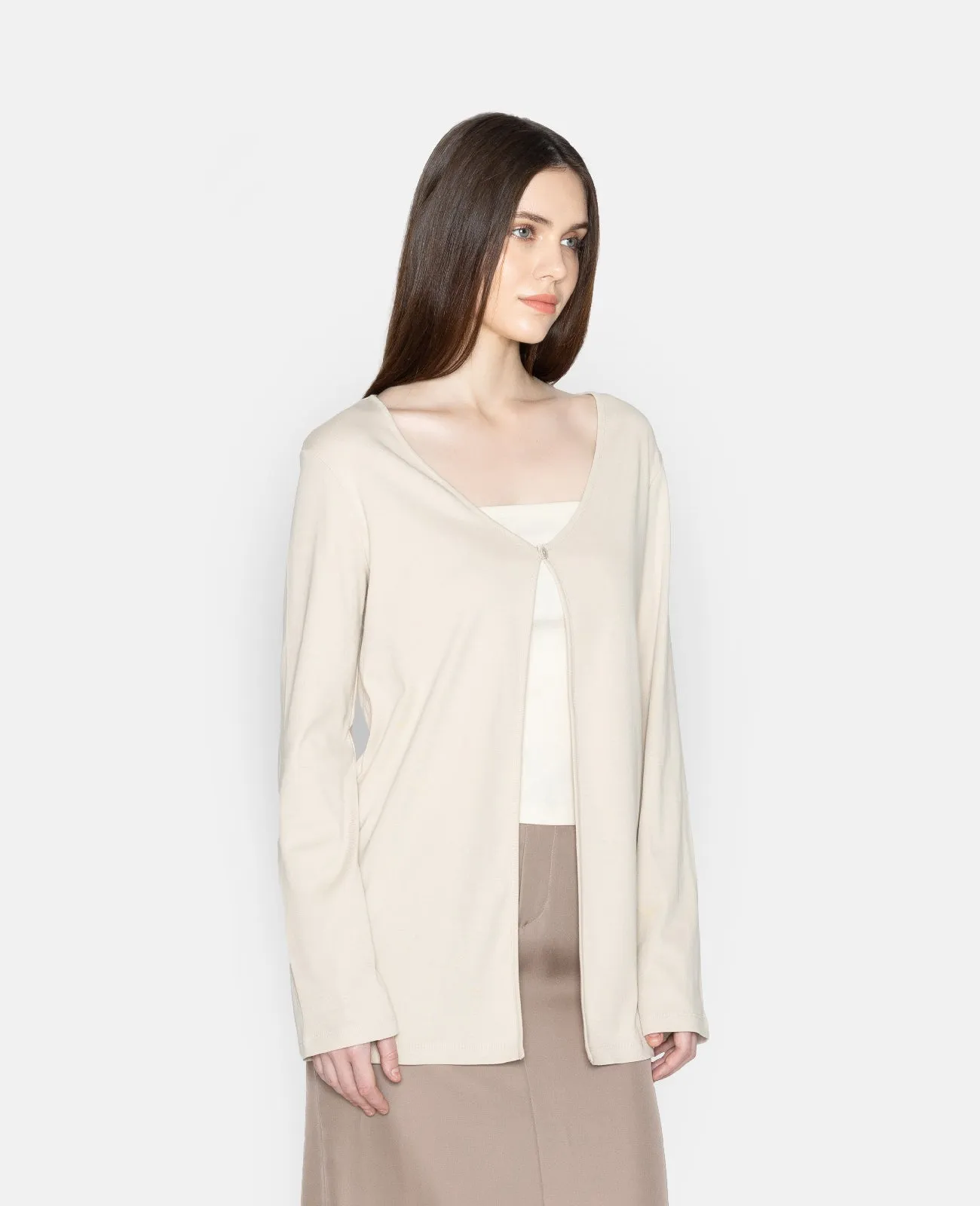 Supima Single Button Ribbed Cardigan