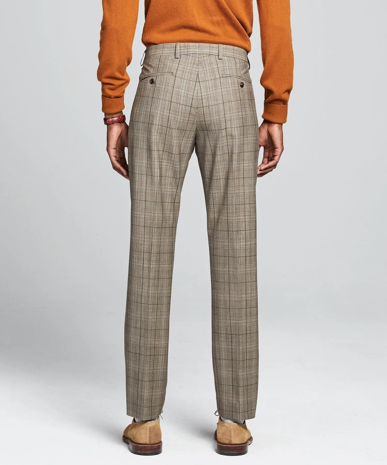 Sutton Glen Plaid Wool Trouser in Brown