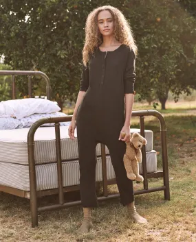 The Long Sleeve Sleeper Jumpsuit. -- ALMOST BLACK