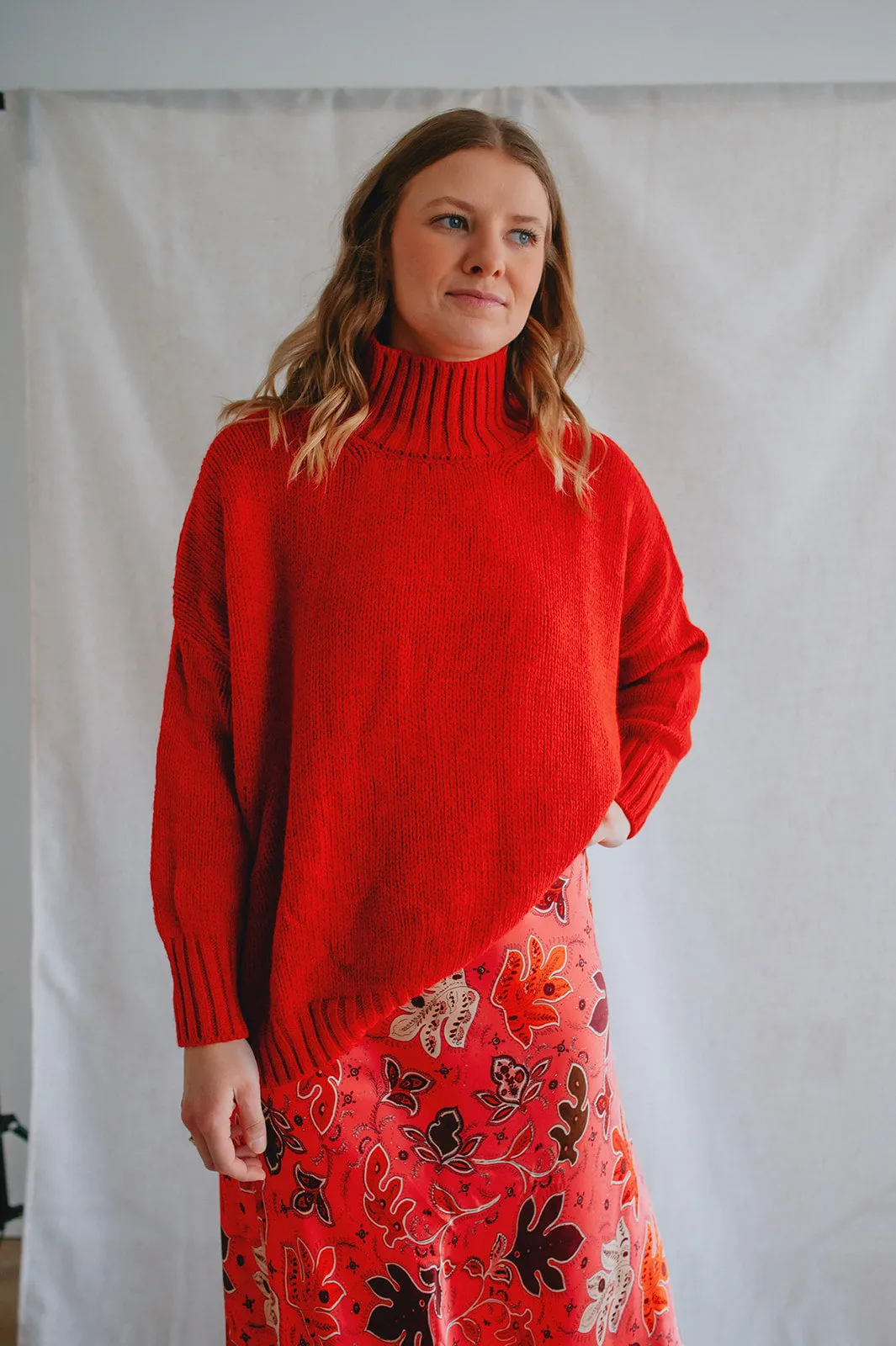 The Margot Sweater by Charli London - Apple Red