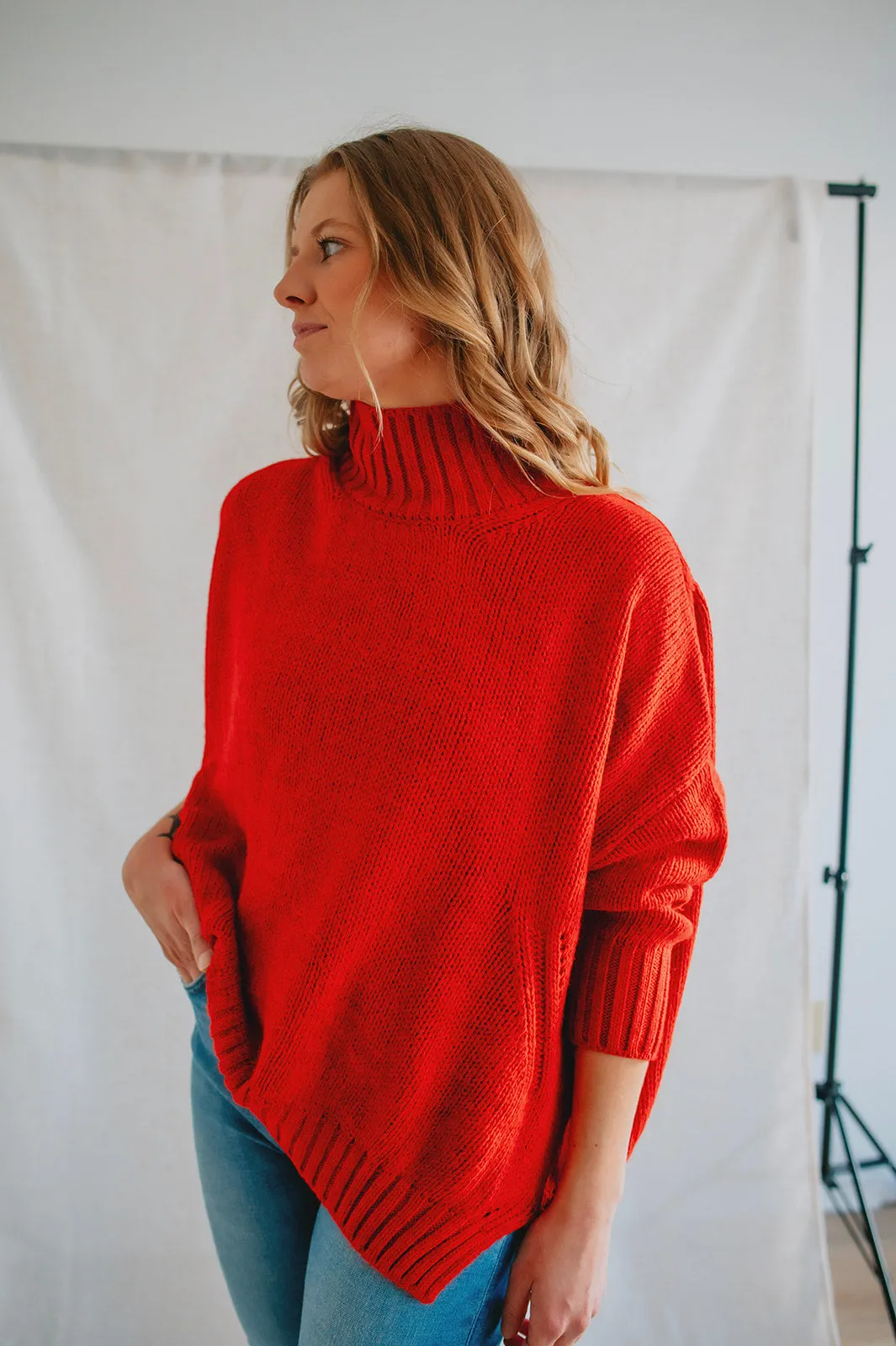 The Margot Sweater by Charli London - Apple Red