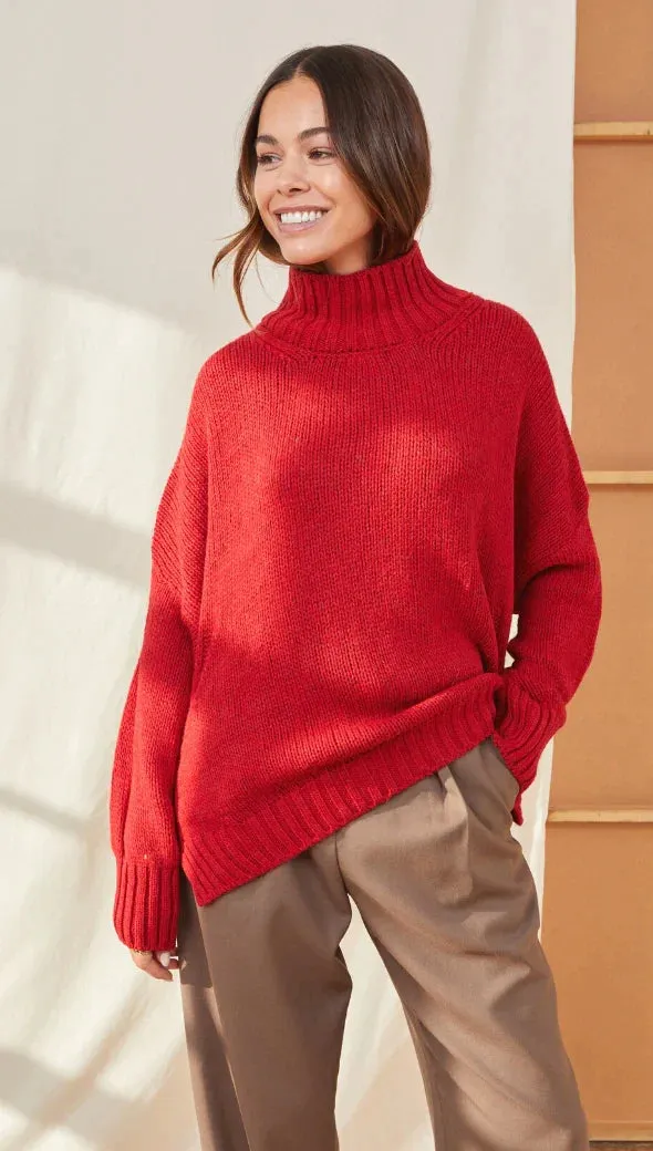 The Margot Sweater by Charli London - Apple Red