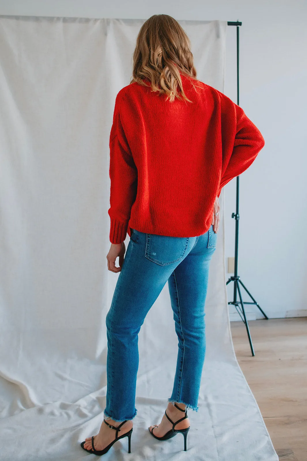 The Margot Sweater by Charli London - Apple Red