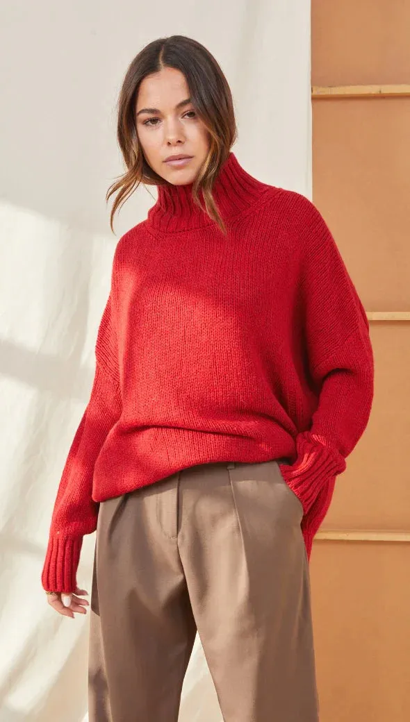 The Margot Sweater by Charli London - Apple Red